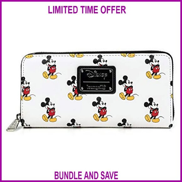 Faux Leather Zip Wallet with 8 Card Slots, 2 Bill Slots, 8x4x1